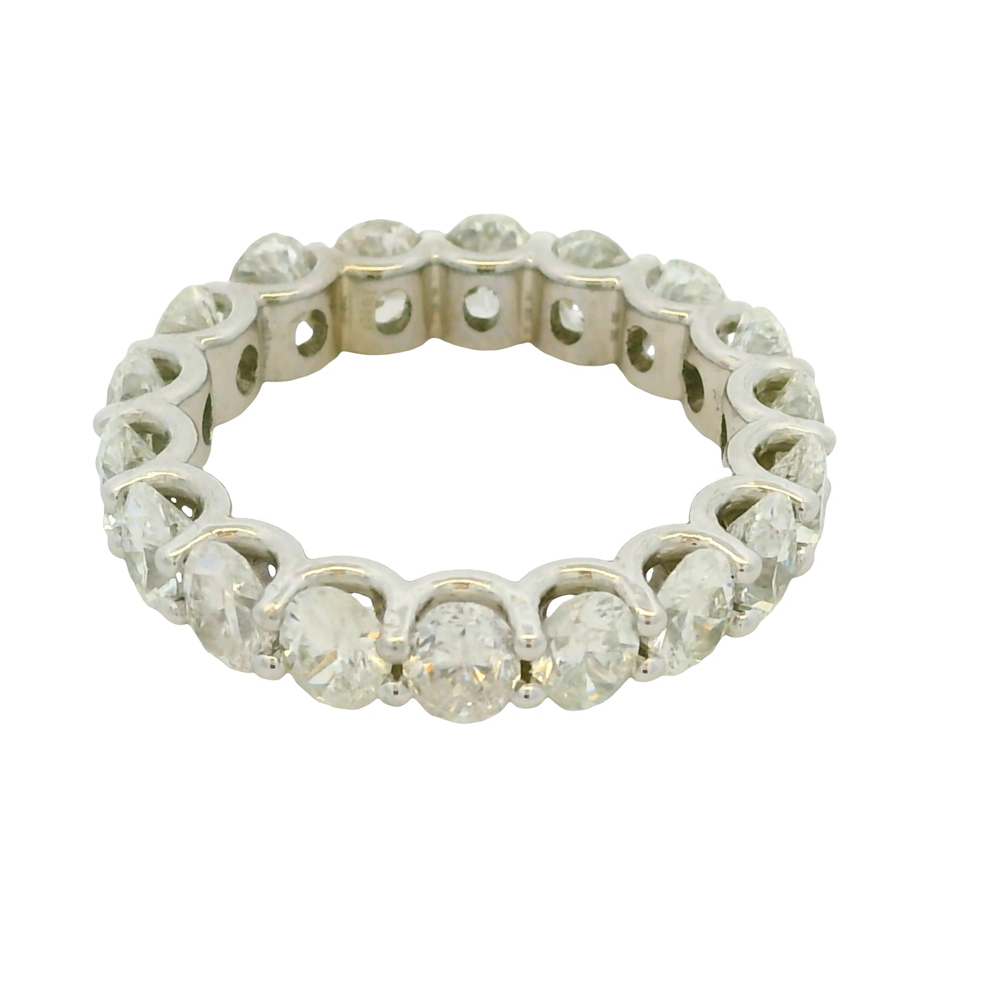Natural 5.04 Carat Oval Cut Diamond 14-Karat Eternity Band