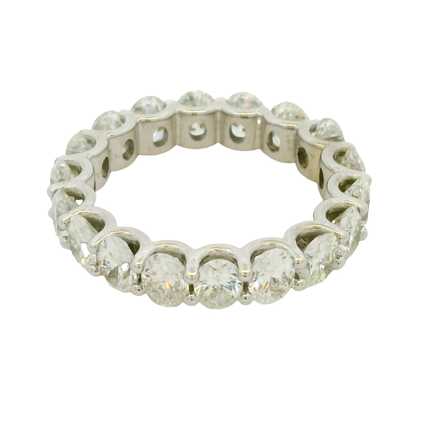 Natural 5.04 Carat Oval Cut Diamond 14-Karat Eternity Band