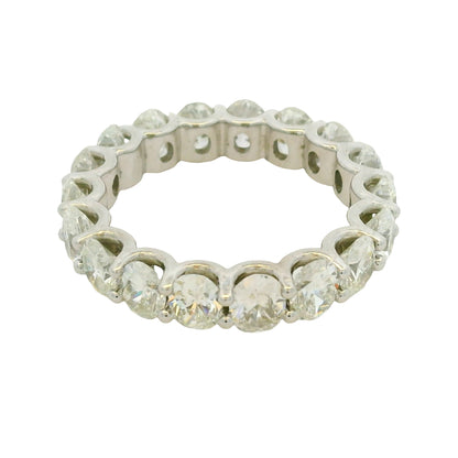 Natural 5.04 Carat Oval Cut Diamond 14-Karat Eternity Band