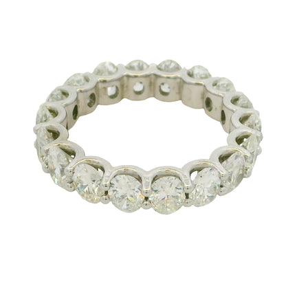 Natural 5.04 Carat Oval Cut Diamond 14-Karat Eternity Band