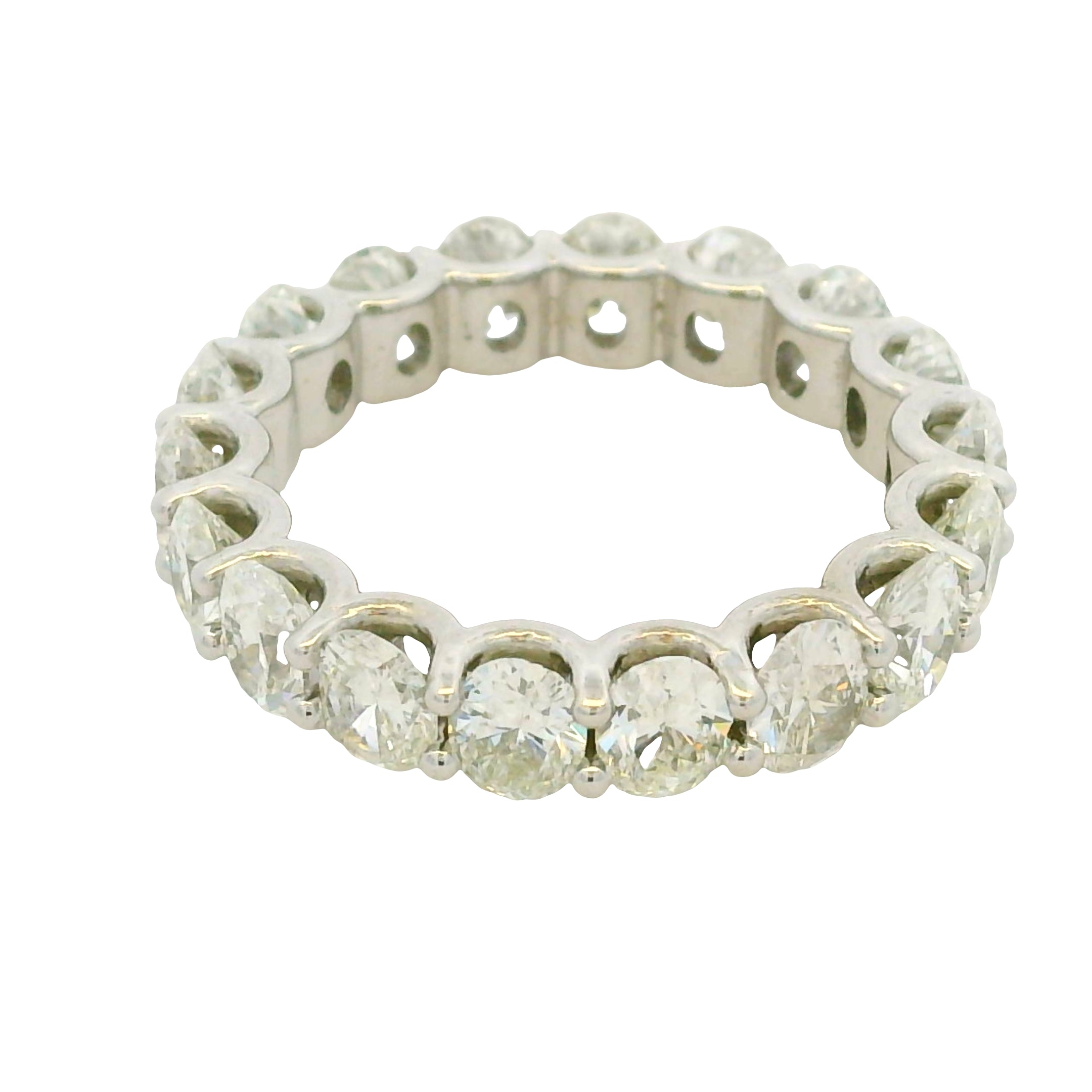 Natural 5.04 Carat Oval Cut Diamond 14-Karat Eternity Band