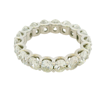 Natural 5.04 Carat Oval Cut Diamond 14-Karat Eternity Band