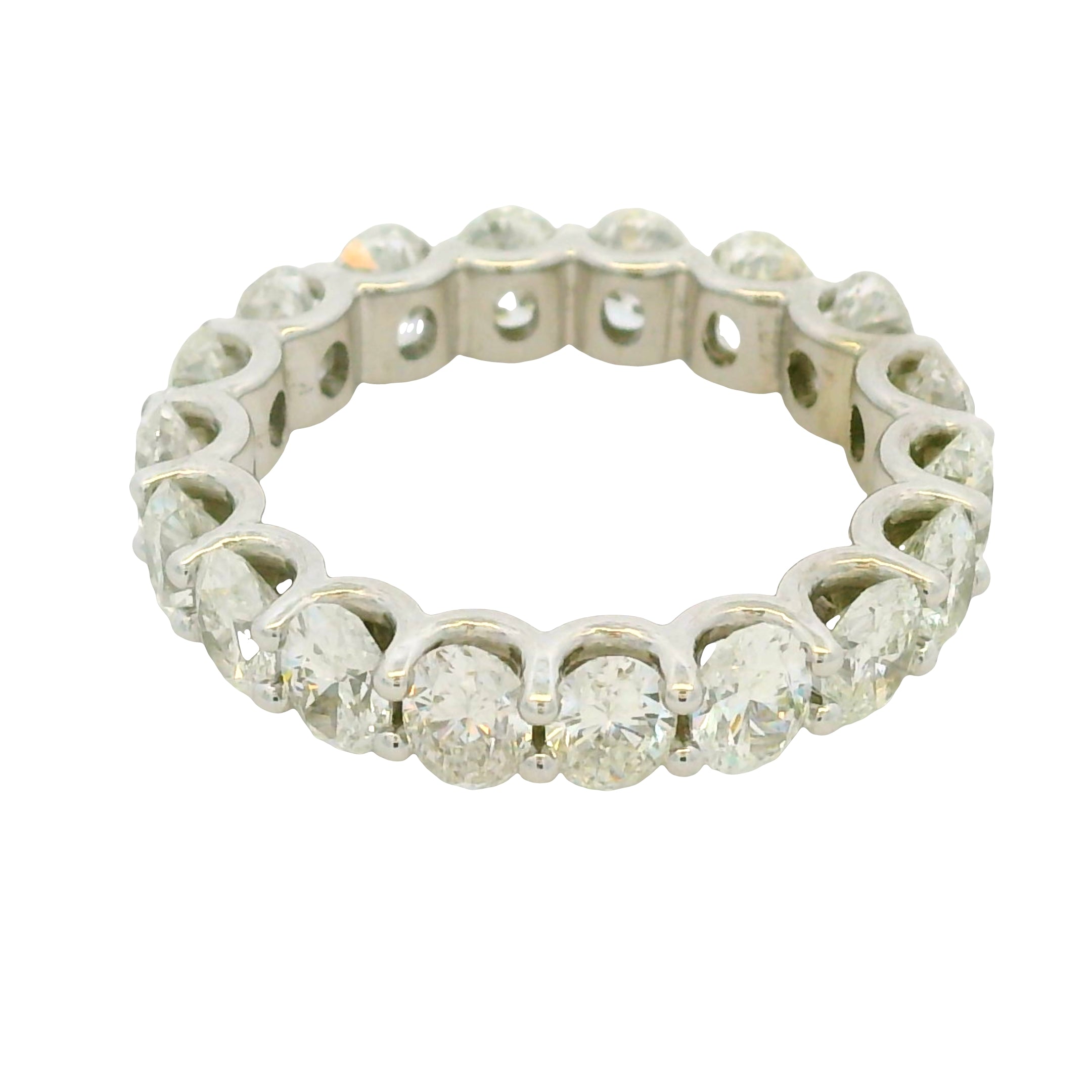 Natural 5.04 Carat Oval Cut Diamond 14-Karat Eternity Band