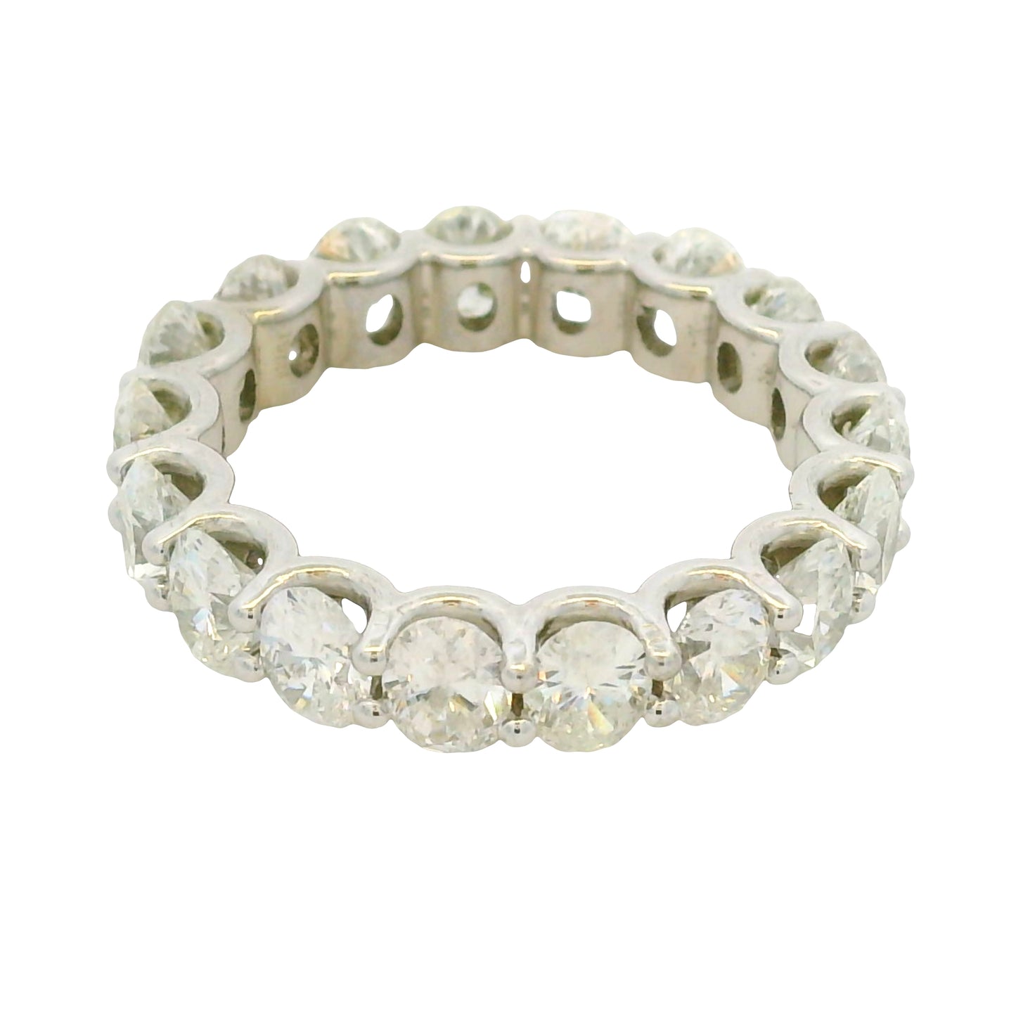 Natural 5.04 Carat Oval Cut Diamond 14-Karat Eternity Band