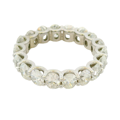 Natural 5.04 Carat Oval Cut Diamond 14-Karat Eternity Band