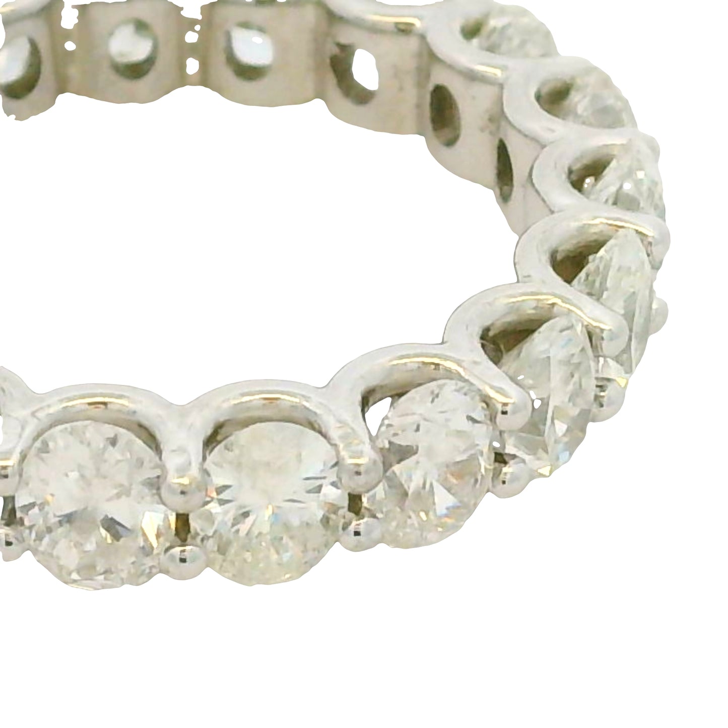 Natural 5.04 Carat Oval Cut Diamond 14-Karat Eternity Band