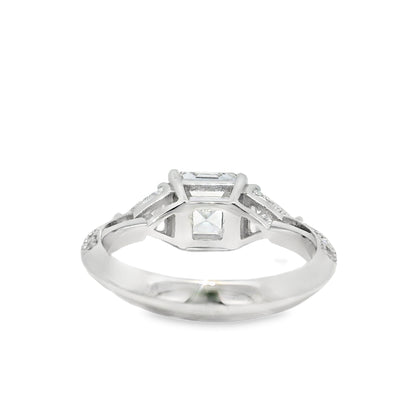 GIA Platinum Natural 1.50 Carat Emerald-Cut Diamond Engagement Ring