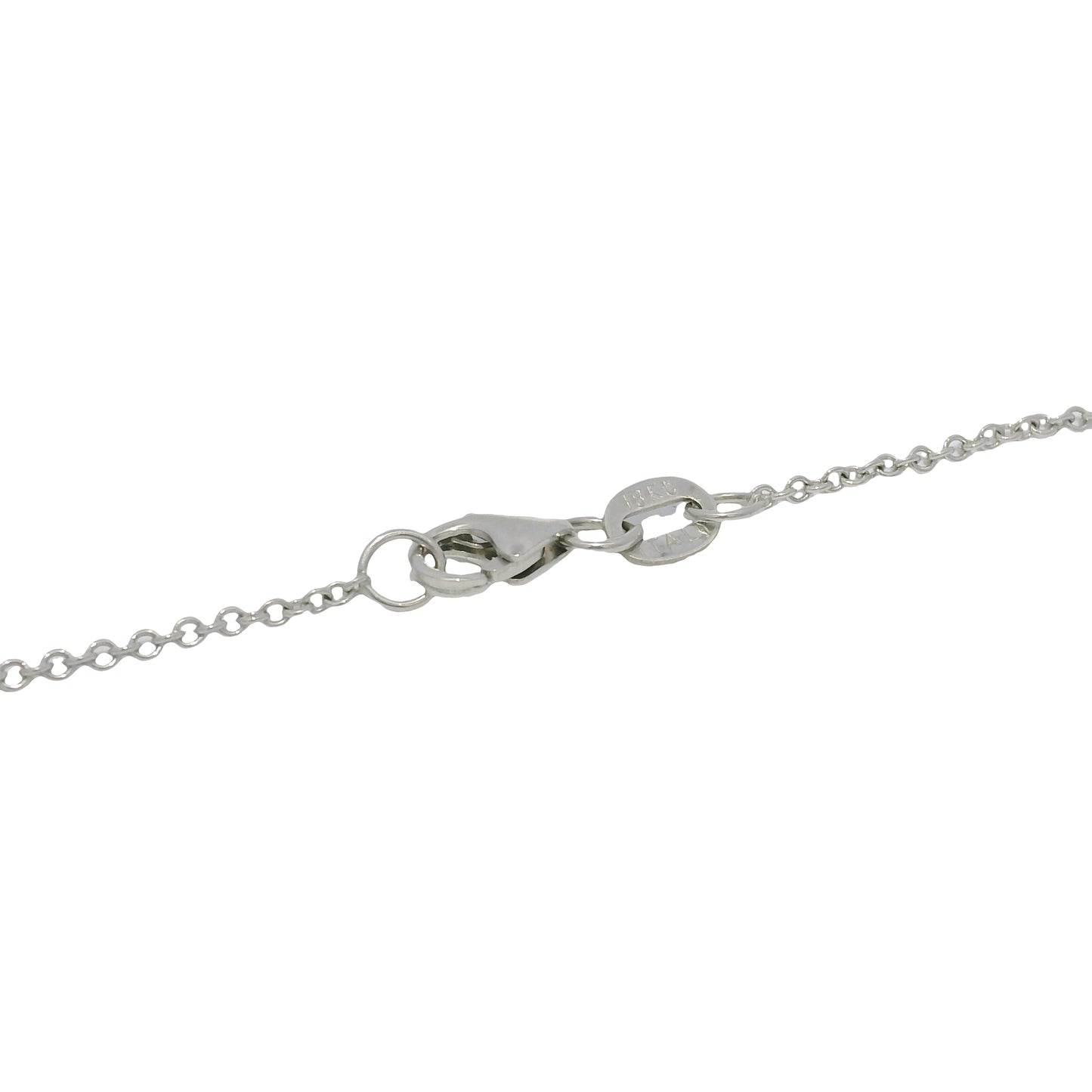 14k White Gold Iolite Gemstone & Diamond Halo Pendant Necklace