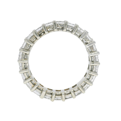 14k White Gold Natural 3.30 Carat Princess Cut Diamond Eternity Ring