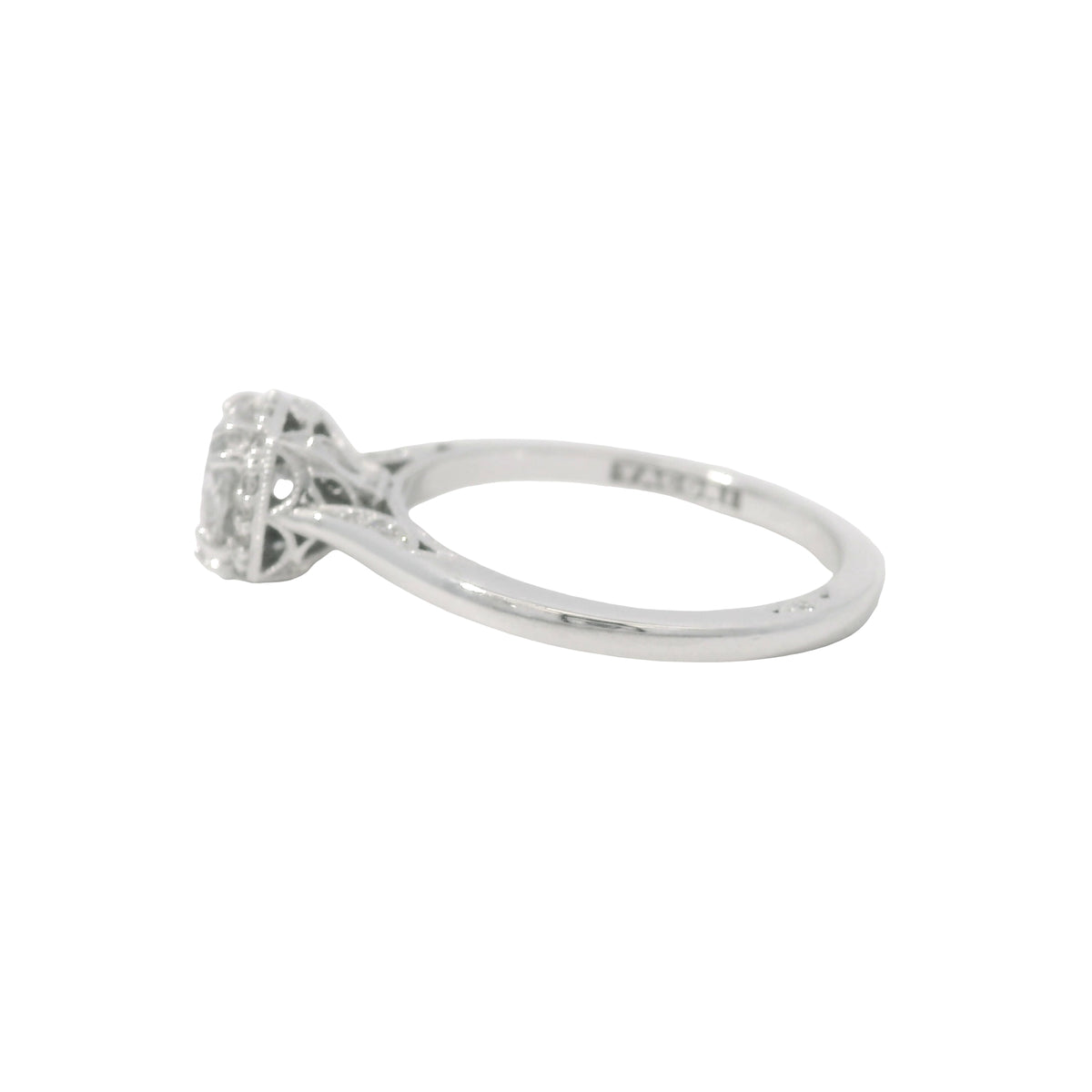 Tacori 18K White Gold Natural 1.06 Carat Round Brilliant Diamond Engagement Ring