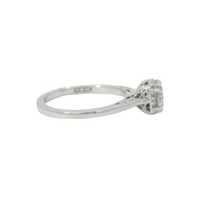 Tacori 18K White Gold Natural 1.06 Carat Round Brilliant Diamond Engagement Ring