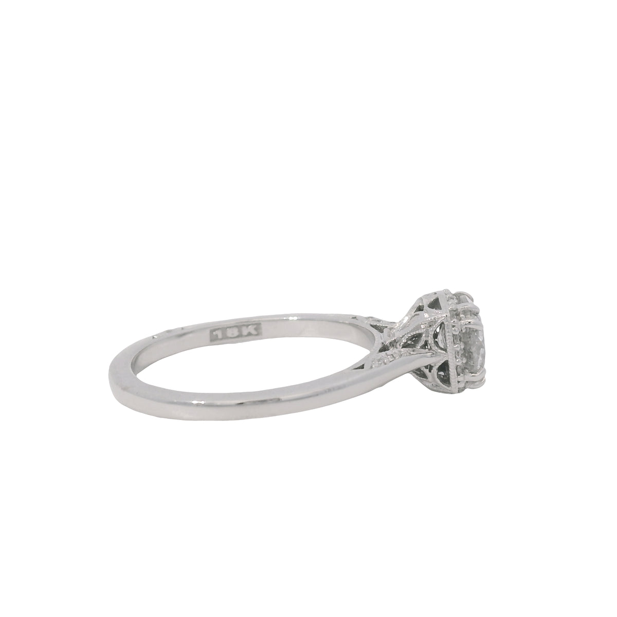 Tacori 18K White Gold Natural 1.06 Carat Round Brilliant Diamond Engagement Ring