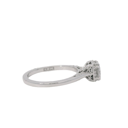 Tacori 18K White Gold Natural 1.06 Carat Round Brilliant Diamond Engagement Ring