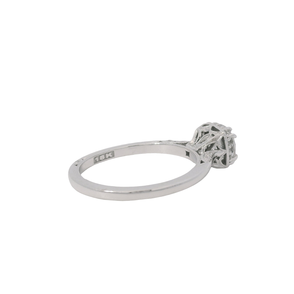 Tacori 18K White Gold Natural 1.06 Carat Round Brilliant Diamond Engagement Ring