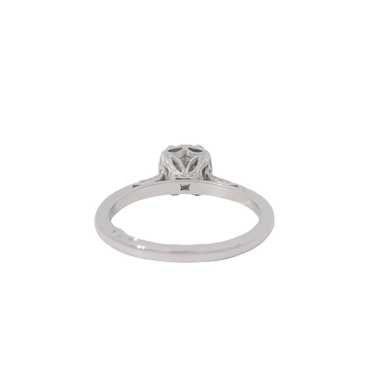 Tacori 18K White Gold Natural 1.06 Carat Round Brilliant Diamond Engagement Ring