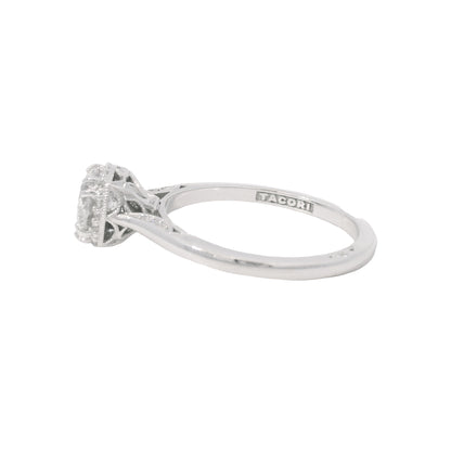 Tacori 18K White Gold Natural 1.06 Carat Round Brilliant Diamond Engagement Ring