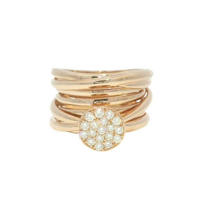 Effy 14k Rose Gold Natural Diamond Pave Multi-Band Ring