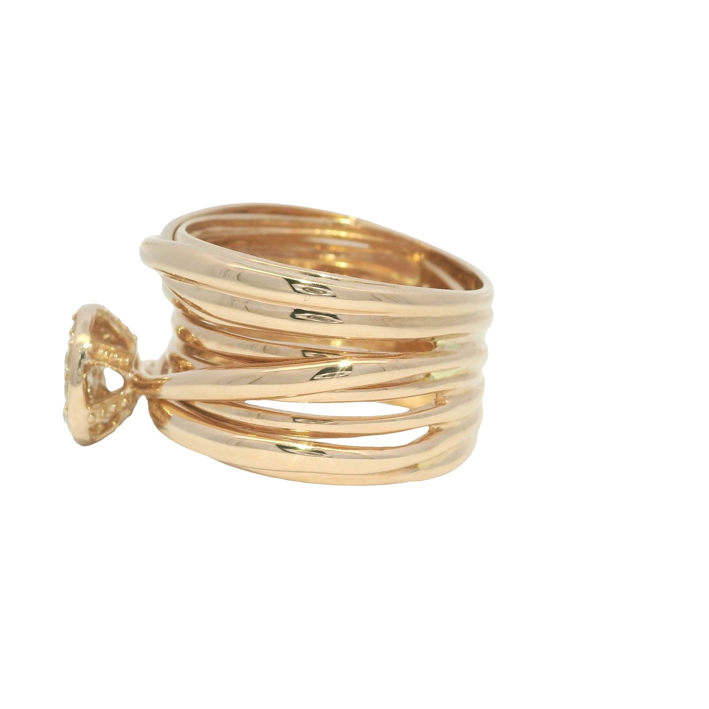 Effy 14k Rose Gold Natural Diamond Pave Multi-Band Ring