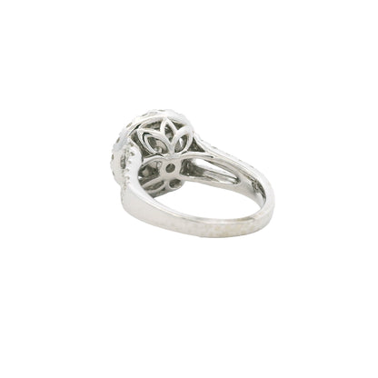 Effy 18K Gold Natural Round Brilliant Diamond Cluster Halo Ring
