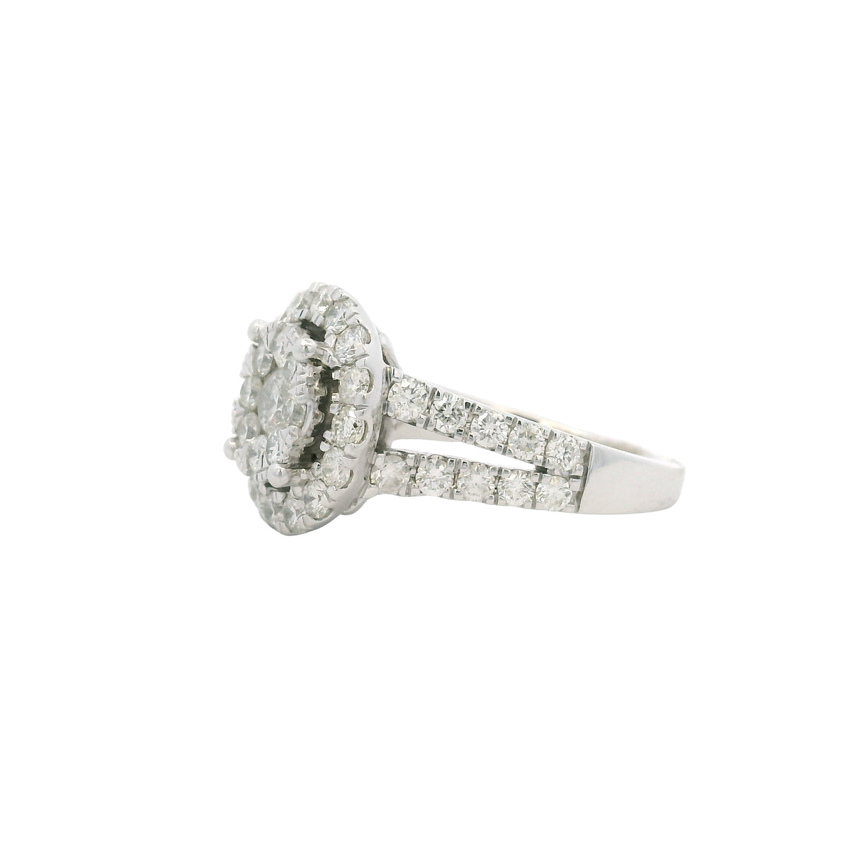 Effy 18K Gold Natural Round Brilliant Diamond Cluster Halo Ring
