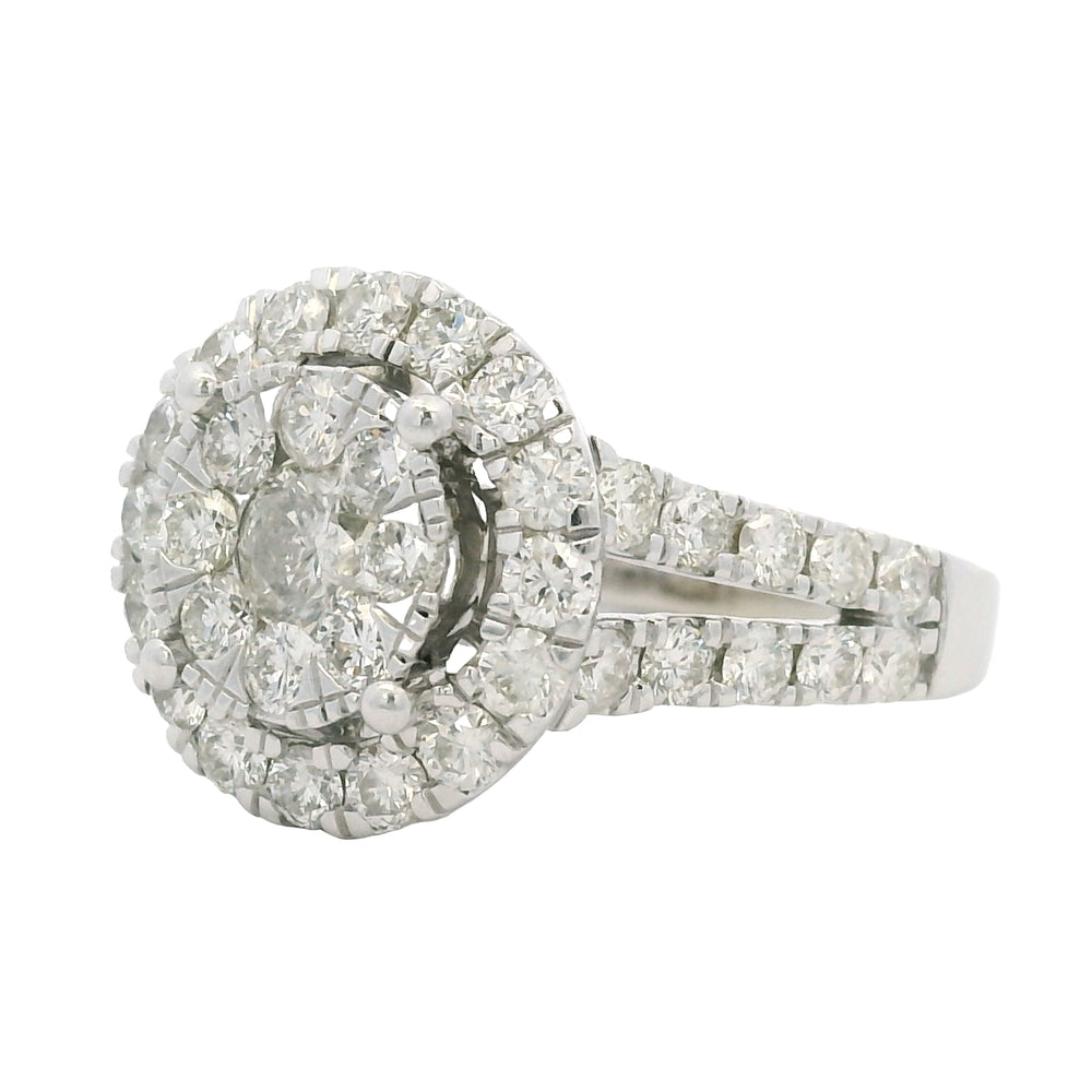 Effy 18K Gold Natural Round Brilliant Diamond Cluster Halo Ring