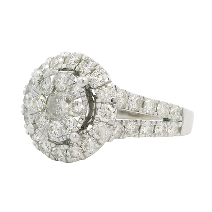 Effy 18K Gold Natural Round Brilliant Diamond Cluster Halo Ring