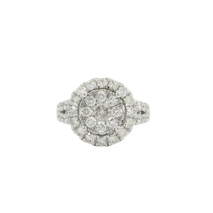 Effy 18K Gold Natural Round Brilliant Diamond Cluster Halo Ring