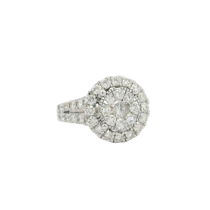 Effy 18K Gold Natural Round Brilliant Diamond Cluster Halo Ring