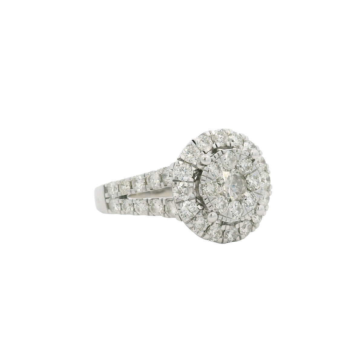 Effy 18K Gold Natural Round Brilliant Diamond Cluster Halo Ring
