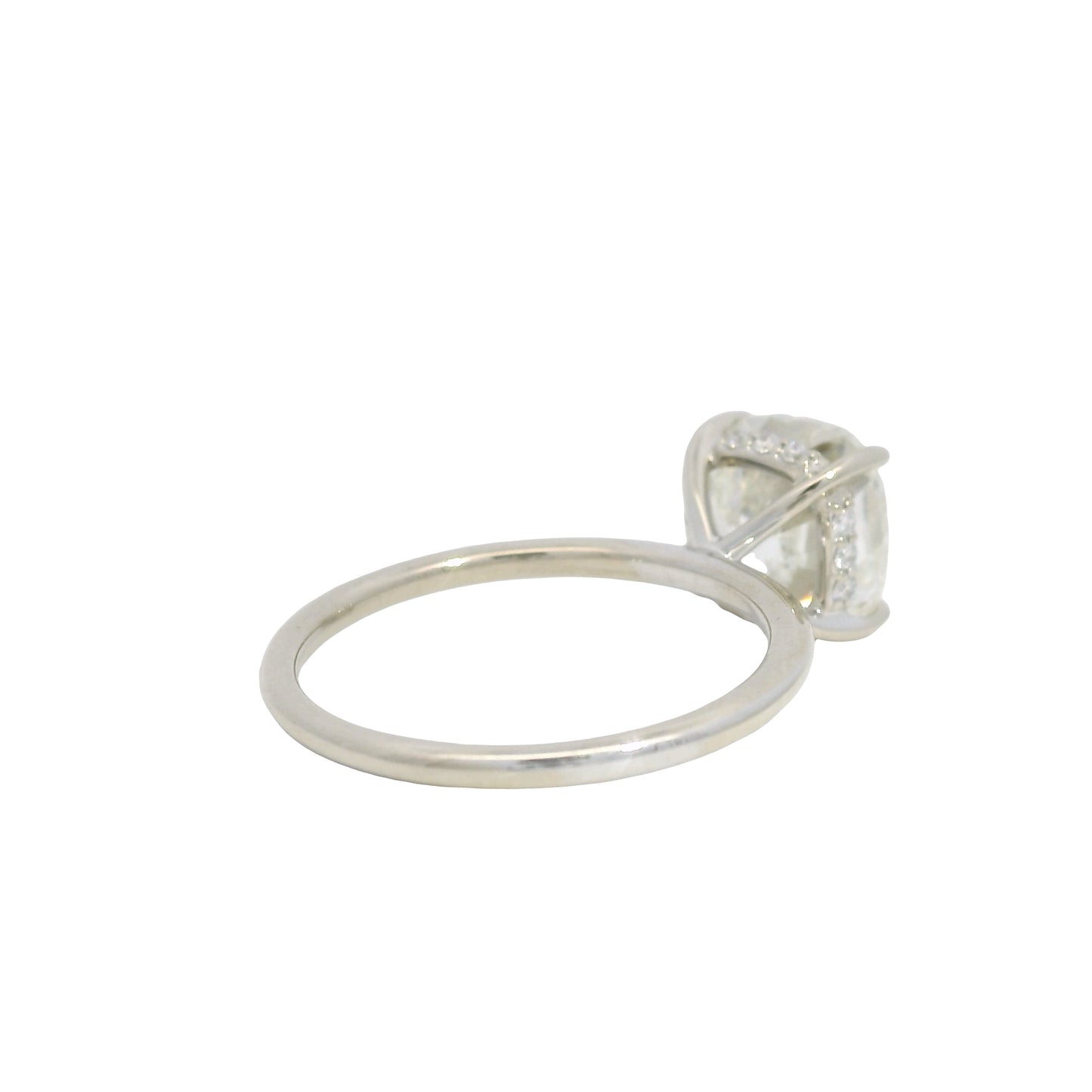 GIA 18K White Gold Natural 3.30 Carat Cushion Cut Diamond Engagement Ring
