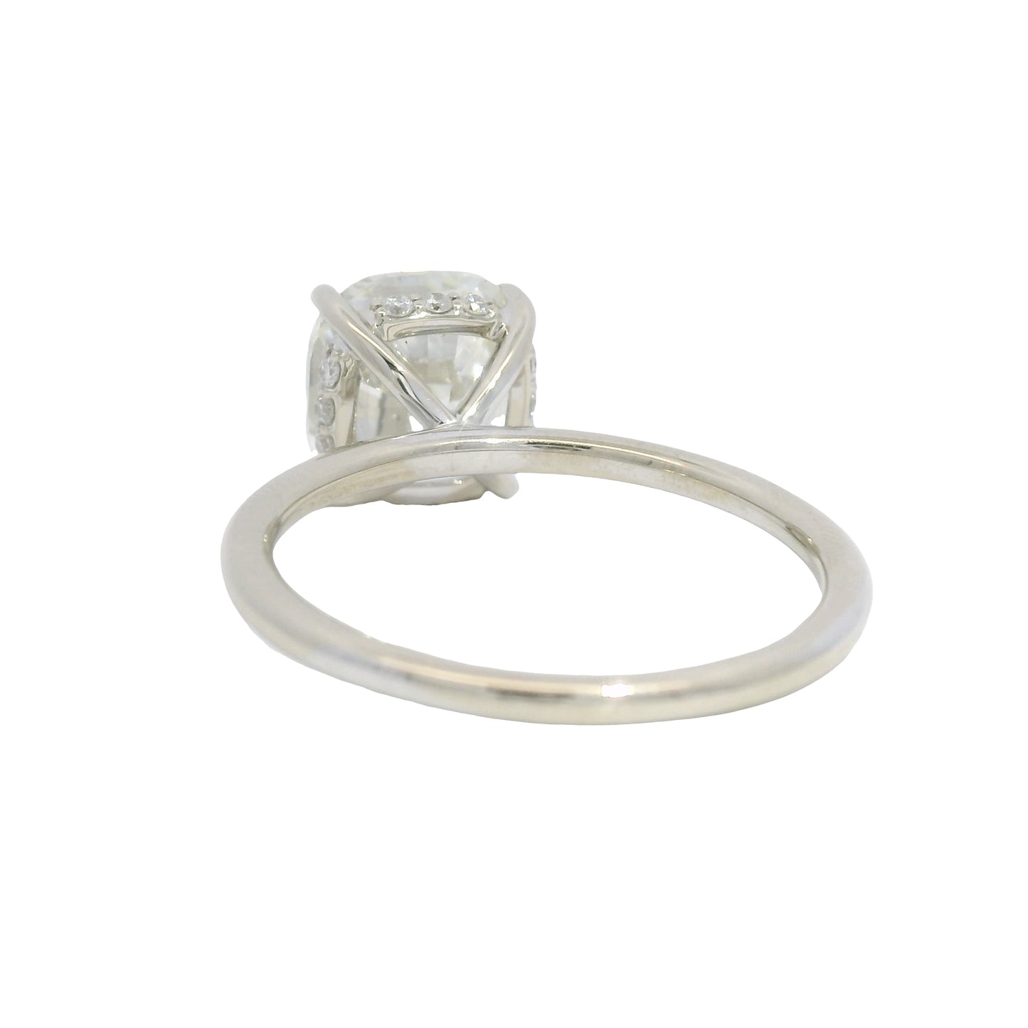 GIA 18K White Gold Natural 3.30 Carat Cushion Cut Diamond Engagement Ring