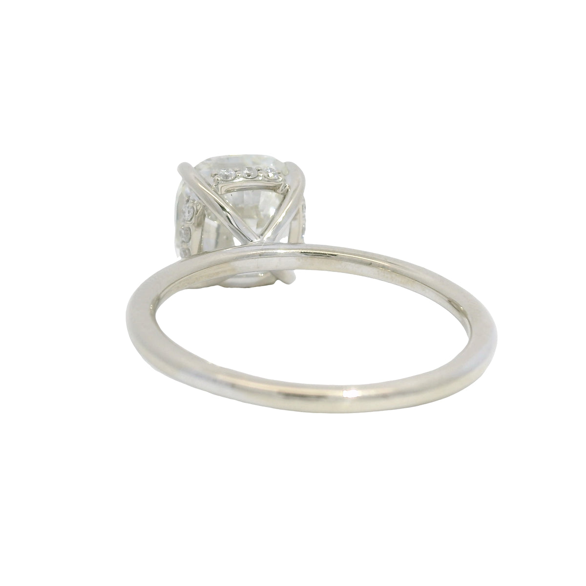 GIA 18K White Gold Natural 3.30 Carat Cushion Cut Diamond Engagement Ring — product photo 5