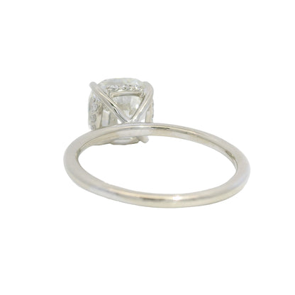 GIA 18K White Gold Natural 3.30 Carat Cushion Cut Diamond Engagement Ring
