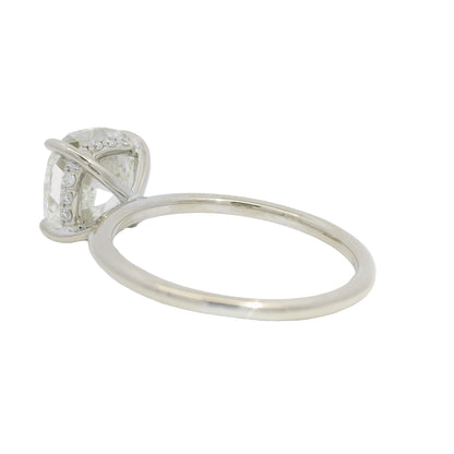GIA 18K White Gold Natural 3.30 Carat Cushion Cut Diamond Engagement Ring