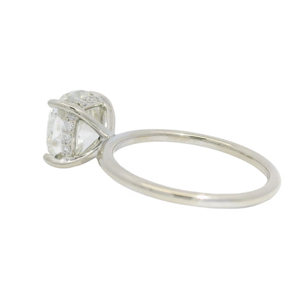 GIA 18K White Gold Natural 3.30 Carat Cushion Cut Diamond Engagement Ring