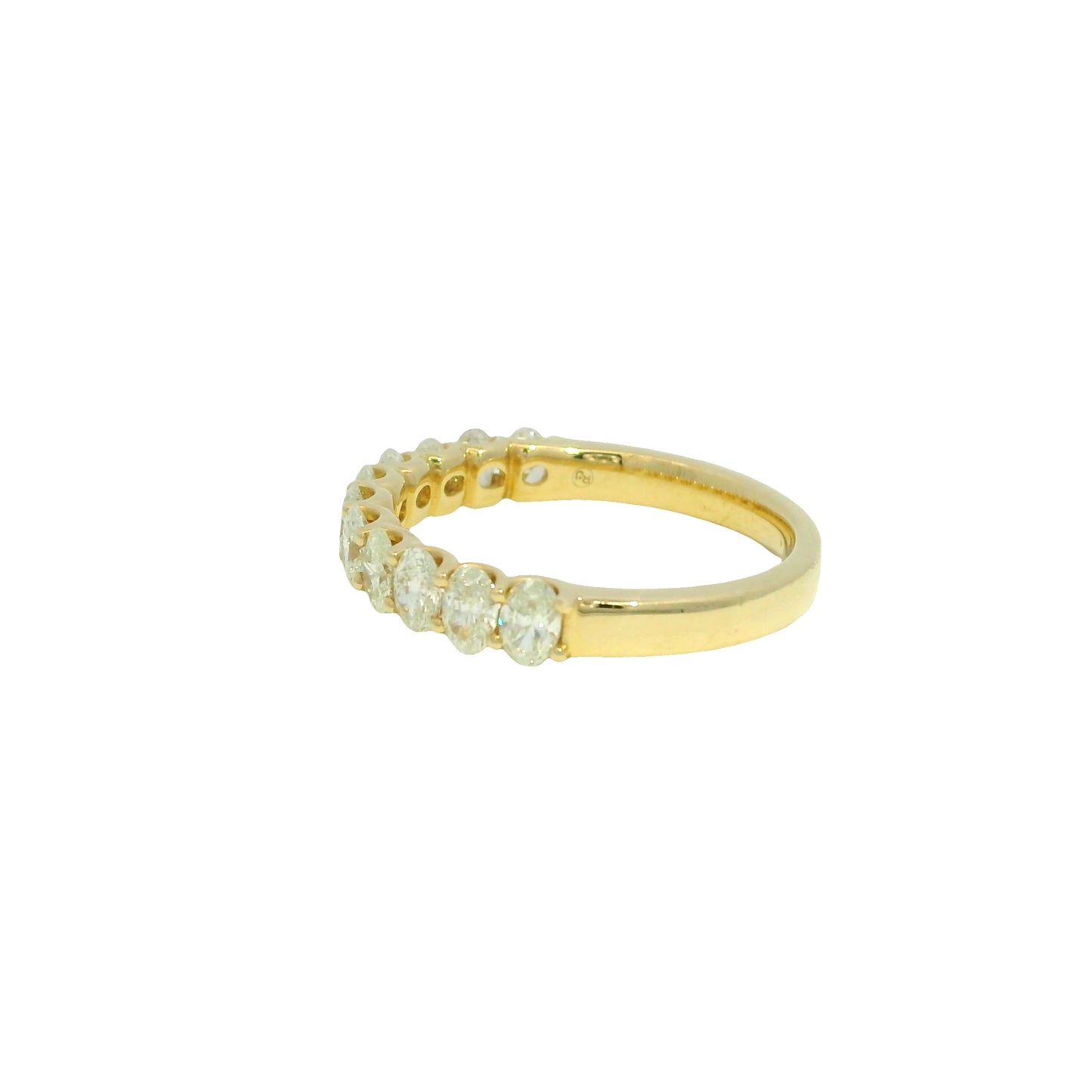 14K Yellow Gold Natural 1.00 Carat Oval Cut Diamond Halfway Ring