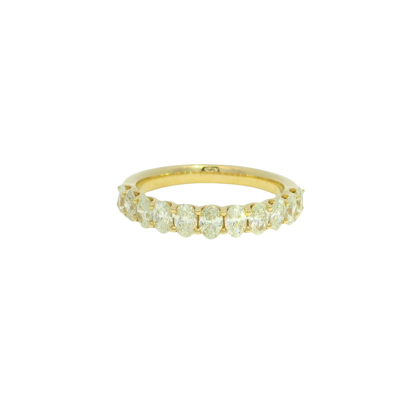 14K Yellow Gold Natural 1.00 Carat Oval Cut Diamond Halfway Ring
