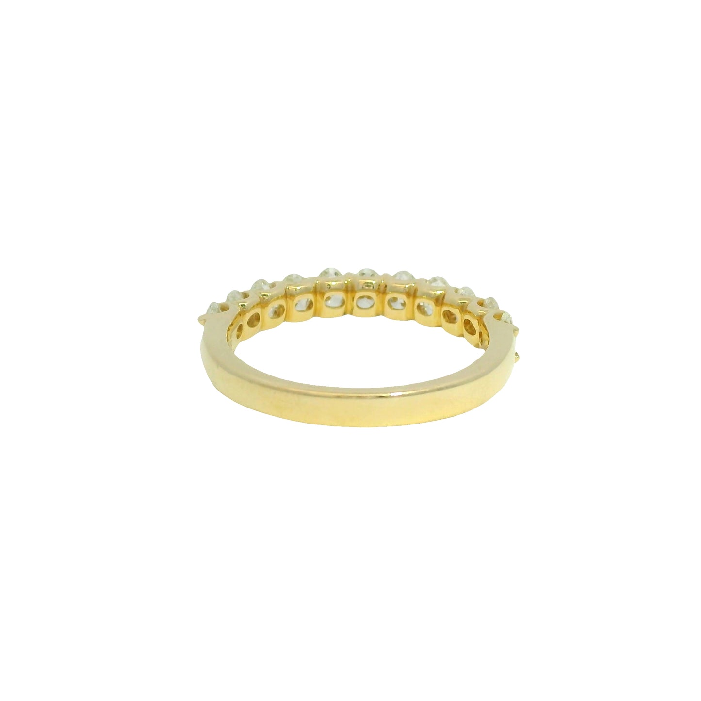 14K Yellow Gold Natural 1.00 Carat Oval Cut Diamond Halfway Ring