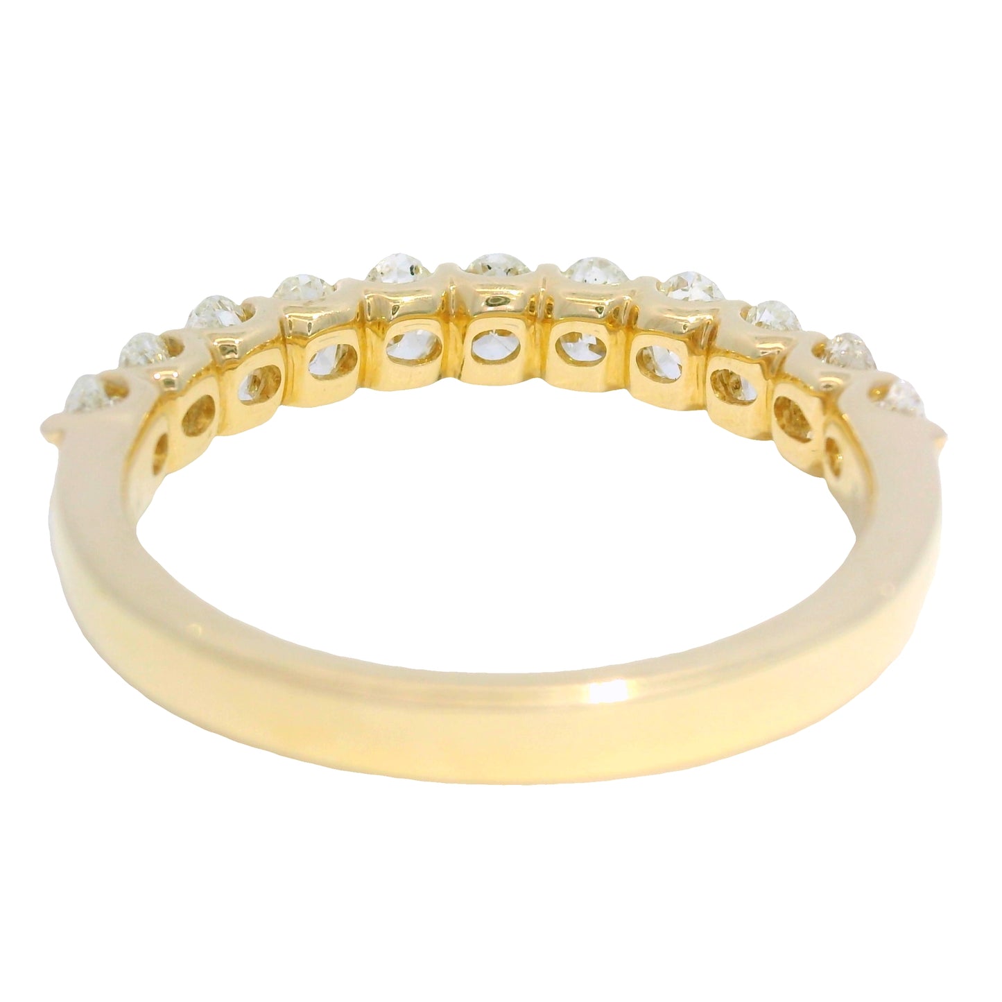 14K Yellow Gold Natural 1.00 Carat Oval Cut Diamond Halfway Ring