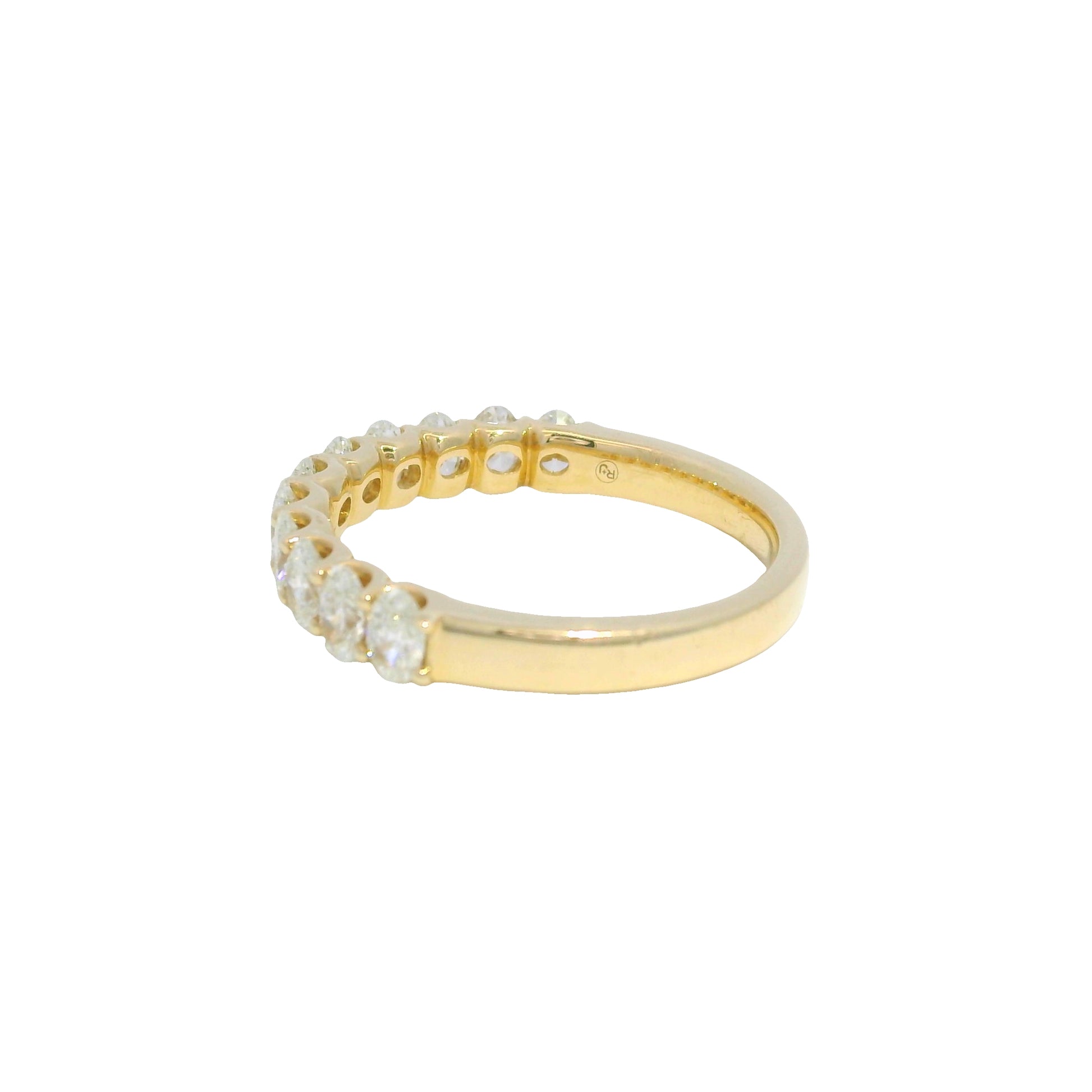 14K Yellow Gold Natural 1.00 Carat Oval Cut Diamond Halfway Ring