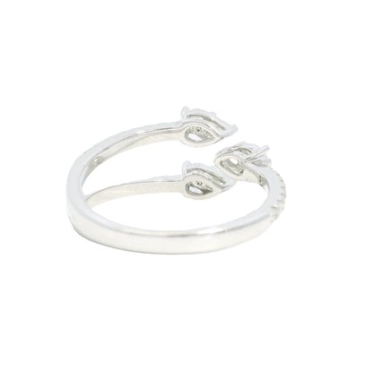 14K White Gold Natural Mixed Shapes Diamonds Wrap Around Ring