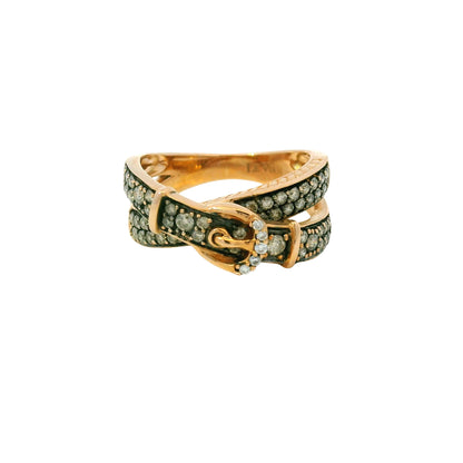 Le Vian 14K Rose Gold Natural Fancy Brown & White Diamond Crossover Buckle Ring