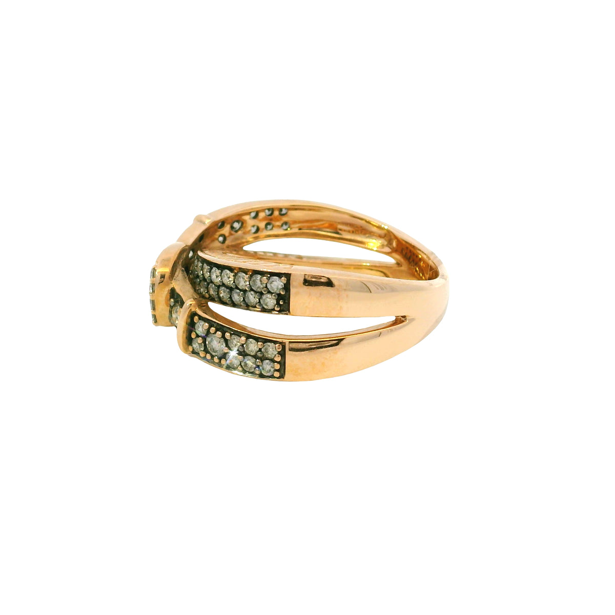 Le Vian 14K Rose Gold Natural Fancy Brown & White Diamond Crossover Buckle Ring