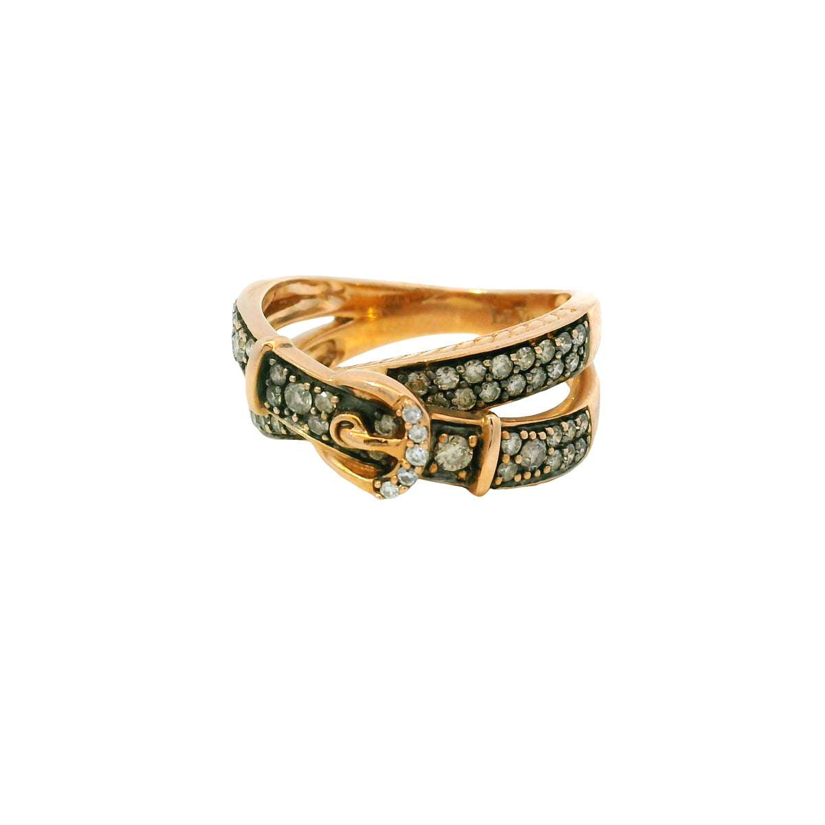 Le Vian 14K Rose Gold Natural Fancy Brown & White Diamond Crossover Buckle Ring