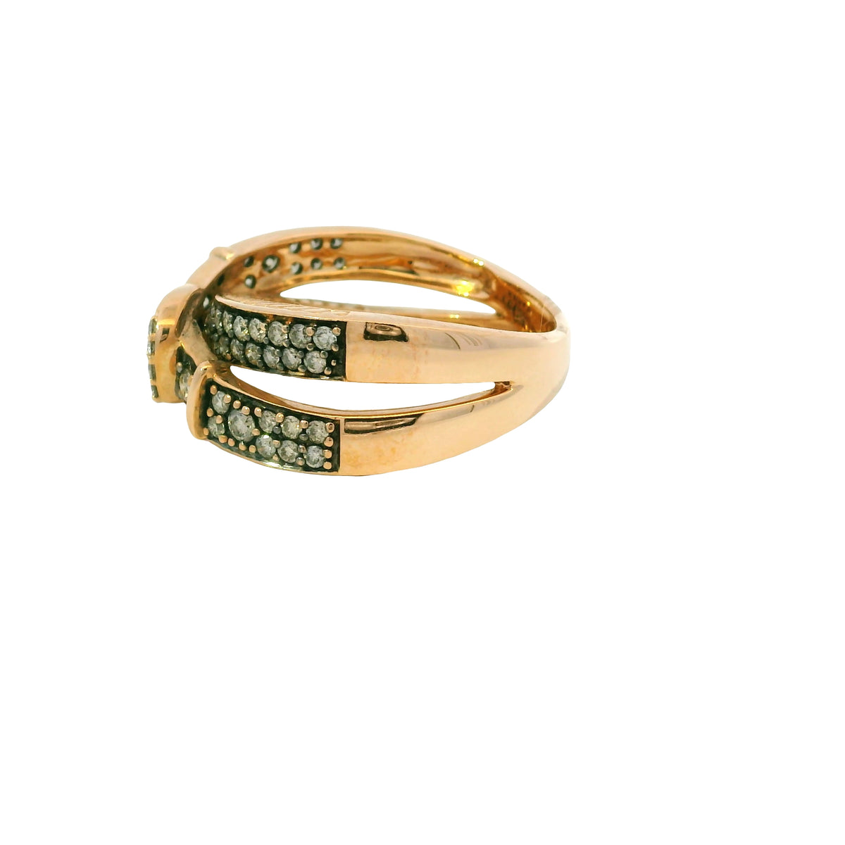 Le Vian 14K Rose Gold Natural Fancy Brown & White Diamond Crossover Buckle Ring