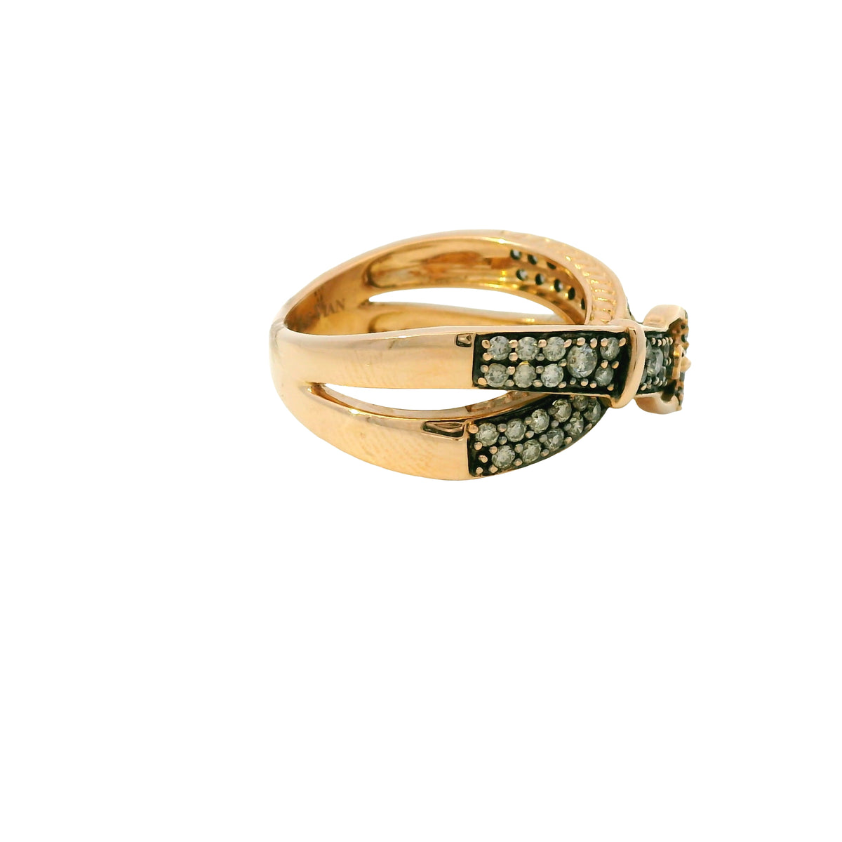 Le Vian 14K Rose Gold Natural Fancy Brown & White Diamond Crossover Buckle Ring
