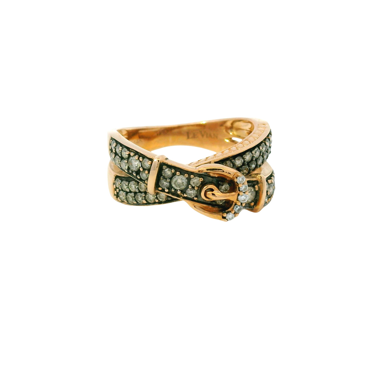 Le Vian 14K Rose Gold Natural Fancy Brown & White Diamond Crossover Buckle Ring