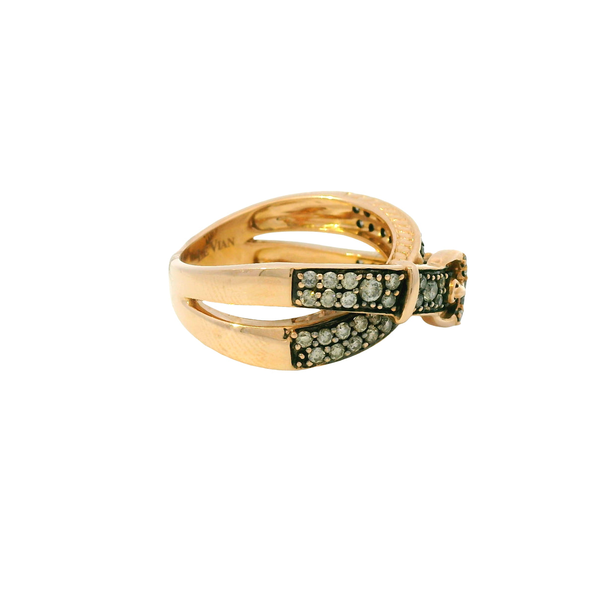 Le Vian 14K Rose Gold Natural Fancy Brown & White Diamond Crossover Buckle Ring