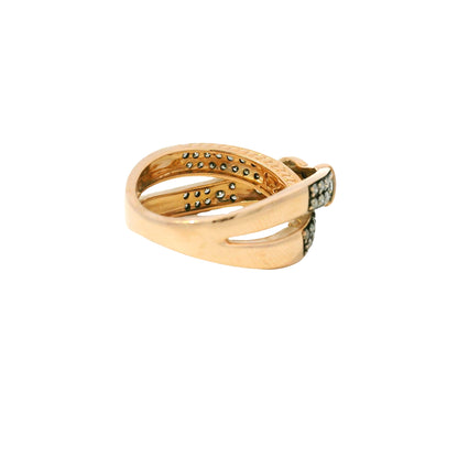 Le Vian 14K Rose Gold Natural Fancy Brown & White Diamond Crossover Buckle Ring