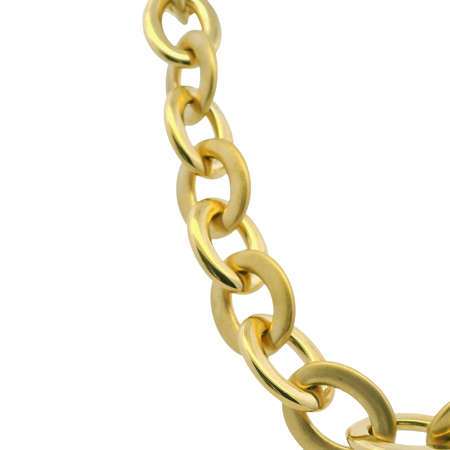 Roberto Coin 18k Yellow Gold Diamond Pave Oval Link Necklace